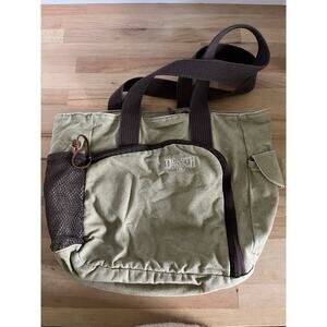 Duluth Trading Co. Canvas Day Tote Bag Purse Expandable 2 Strap Shoulder Tan